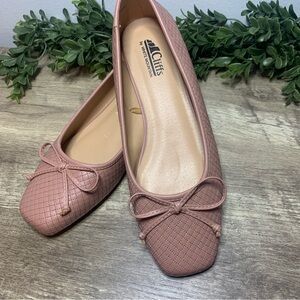 Cliffs by White Mountain Women's Pink Ballet Flats Ladies Size 9.5 Wide Blanche
